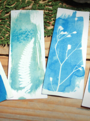 Marque pages cyanotype