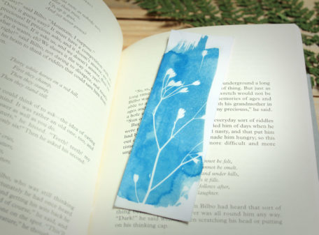 Marque-pages cyanotype plante