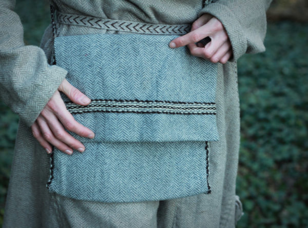 Sac Médiéval HEMAD - Pochette Coton Noir - Taille L - Style LARP