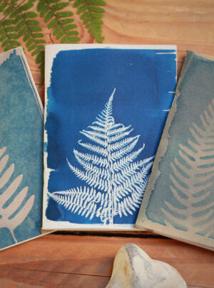 Carnet cyanotype fougères A6